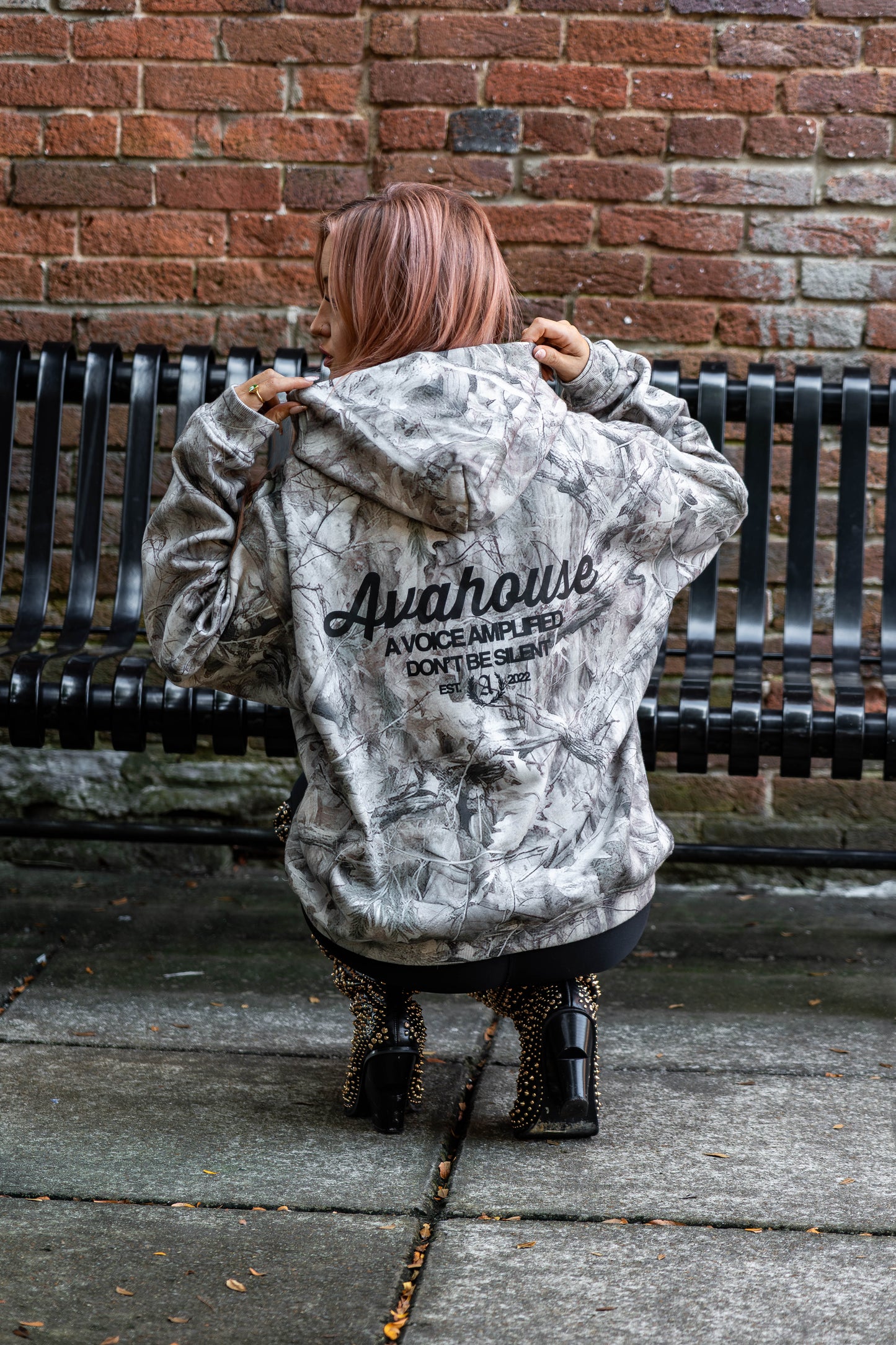 Don’t Be Silent White Camo Hoodie | Avahouse Apparel (Pre-Sale Limited Edition)