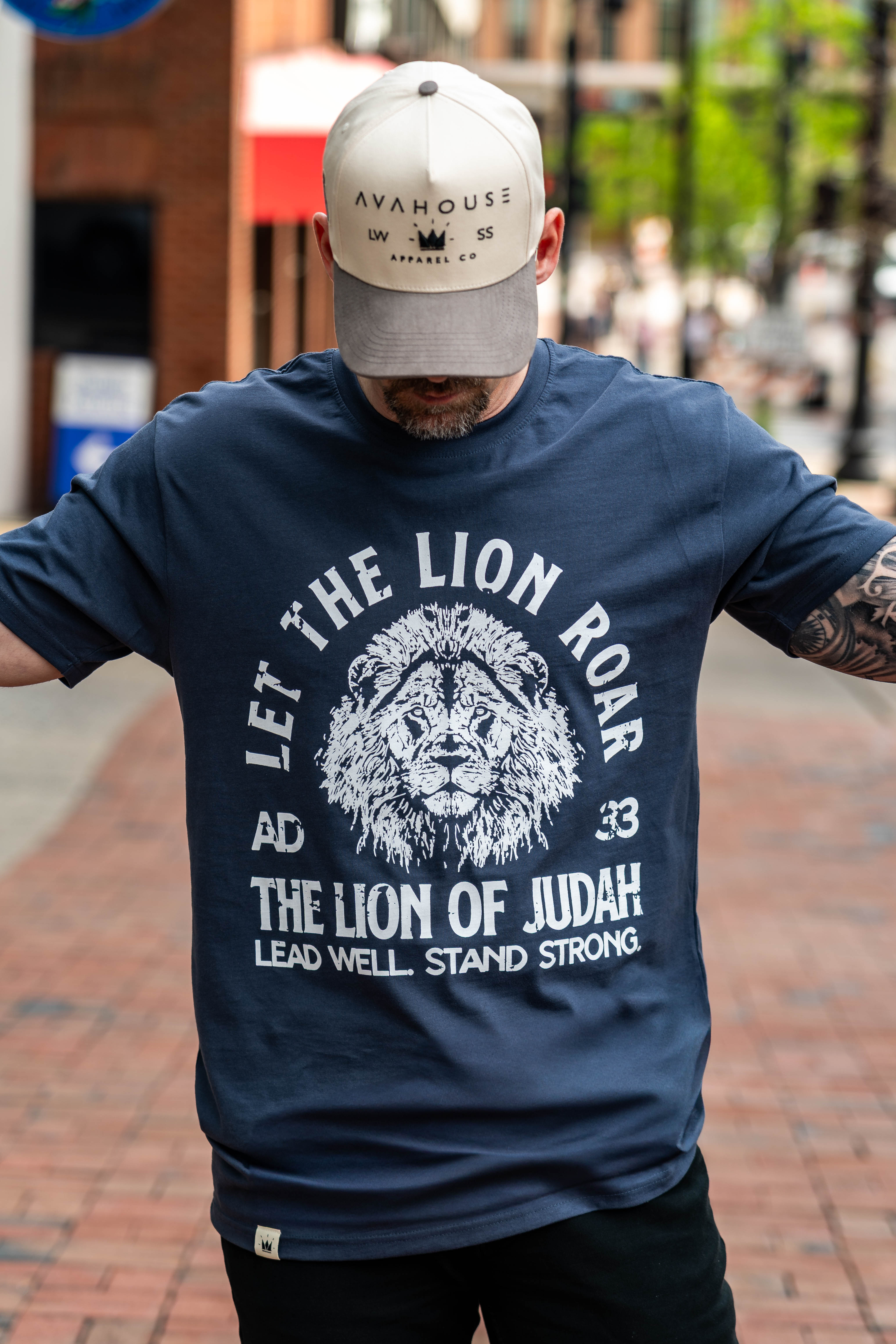 Lion of Judah Tee – Navy | Avahouse Apparel – AVAHOUSE
