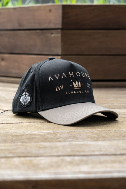 The Original Snapback – Vintage Black / Stone Grey | Avahouse Apparel