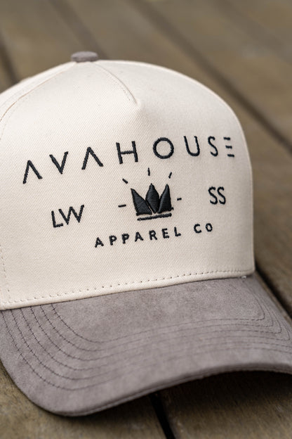 The Original Snapback – Suede Bill Sand / Vintage Taupe | Avahouse Apparel